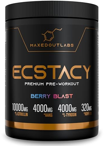 ECSTACY Pre Workout Booster - Premium Pump Booster & Trainingsbooster | Hochdosiert | Pre Workout | für Fitness & Gym | Fitness Pulver Energy | Hardcore Trainings Pre-workout (Beere)