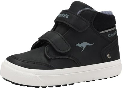 KangaROOS Jungen Unisex Kinder KAVU Primo V Sneaker, Jet Black/Steel Grey, 26 EU