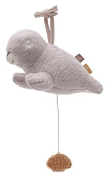 Jollein Spieluhr Baby Seal - Deepsea - Robbe Musikanhänger - Für Mädchen und Jungen - Baby Musikspielzeug - Kuscheltier mit Musik