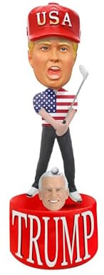 Donald Trump 2024 Collectibles Trump Merchandise for Patriotic Americans - Talking Bobble Head with Audio Lines, Iconic Phrases - Donald Trump Bobbleheads Figures - Trump Rally (Golfing)