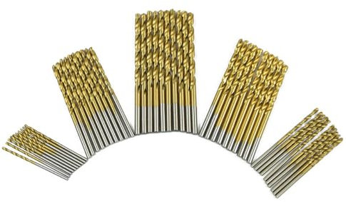 Hsthe Sea Juego de Brocas métricas de 50 Piezas: Juego de Brocas pequeñas de Titanio, Acero de Alta Velocidad, microbrocas para Madera, plástico, aleación de Aluminio, 1 mm a 3,0 mm