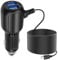 Hoembpn Mini USB Car Charger for Dash Cam Power Lead, Dash Cam Power Cable Cord with Straight Mini USB Connector Car Charger Adapter with 2 USB Ports and Blue LED, for DVR Camera, GPS, Car Recorder