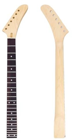 Bananenkopf-Gitarrenhals, 24 Bünde, 64 cm, Ahorn-Palisander-Griffbrett, zum Anschrauben, für E-Gitarrenteile, Ersatz, 35,6 cm Griffbrettradius