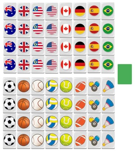 Nbbwwu Mahjong Game Blocks - 65 Tiles Board Games | National Flag Mahjong Game Set,Mahjong Blocks Puzzles Spiel, Block Puzzle Mahjong Tiles Set For Family