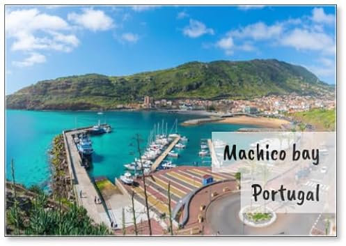 Kühlschrankmagnet Landschaft mit Machico Bay, Madeira, Portugal, Kühlschrankmagnet