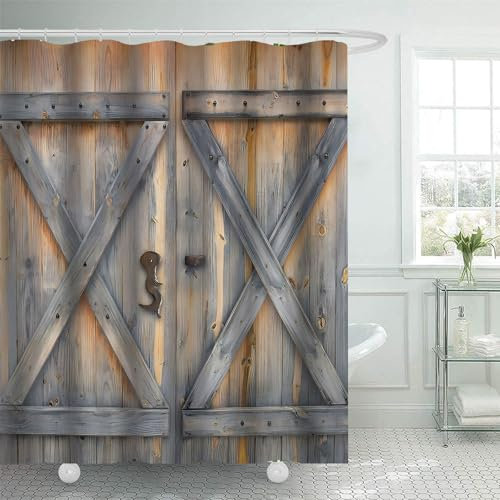 FAIRYGATE Vorhang Badezimmer Fenster Curtains Bad Vorhang Duschvorhang 180x180 cm Einfachheit Waschbar Duschvorhänge Polyester Textil Wasserdicht Badevorhang für Badewanne mit 12 Haken B8320