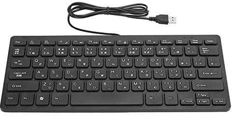 Vikye Mini Clavier Filaire Japonais, Interface USB, Muet de Bureau, Ultra Fin, 78 Touches, Accessoires Informatiques (Black)