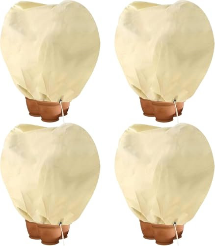 Hydrogarden Housse hivernage pour Plantes, Housse d'hivernage Non tissée 80 g/m² Protection Contre Le Gel des Plantes en Pots et rosiers (120x180cm) - 4 pièces