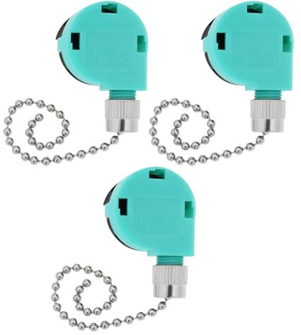 Be In Your Mind Lot de 3 Interrupteurs de Ventilateur de Plafond à Verrouillage Automatique à 4 Fils Et 3 Vitesses avec Tirette à Glissière 6 A 125 VCA 3 A 250 VCA Compatible avec Zing Ear ZE-268S6