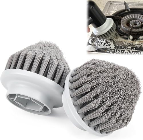 Spin Power Lot de 2 brosses de rechange pour appareil de nettoyage Synoshi - Accessoire de nettoyage électrique - Parfait pour tous les coins (2, tête de brosse conicale)