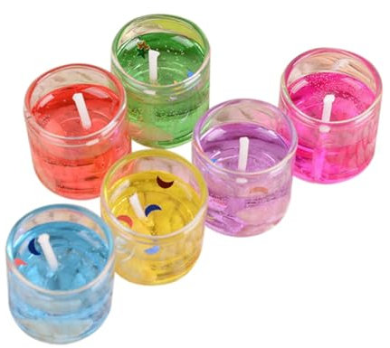 FONDOTIN 6 Stück 6 Gelee Kerzen Geburtstagskuchenkerzen Dekorkerzenstäbe Dickrosa Duftkerzenständer Kerzen Für Kuchen Teelichter Roségoldkerzen Tragbare Cremeflaschen Aus Kunststoff