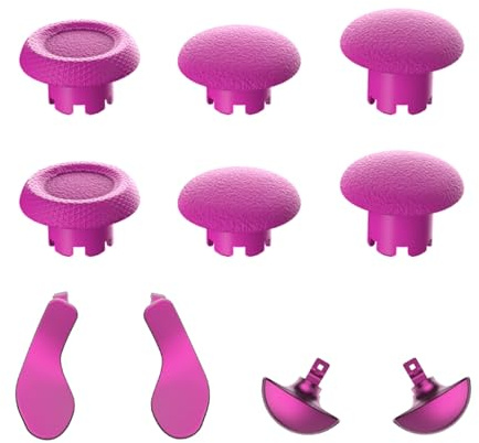 Hzxkqmil Baguettes de Pouce de Remplacement pour PS5 Edge Manette, Joystick Personnalisé Stick Analogique & Pagaies Arrière en Métal Boutons de Déclenchement pour PS5 Edge Controller, Rouge Rosé