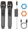 Depusheng Wireless Microphones, Dual Karaoke Microphone System, Microfonos Inalambricos with Rechargeable Receiver, Cordless Dynamic Microphone Micro Kit for Vocals, Wedding, DJ, Party, Speech