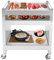 KLOOLIVE Edelstahl Grillwagen, Grilltisch mit 4 Universal Rollen, 3 Ebenen Grill Beistelltisch, Multifunktionaler Outdoor Grill für Trolley Familientreffen, Gartengrillabenden und Grillabenden