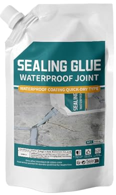 Mastic d'étanchéité pour pierre d'extérieur - Étanche - Innovant - 500 ml - Sèche rapidement - Colle puissante - Prévention des fuites pour garage de salle de bain de cuisine