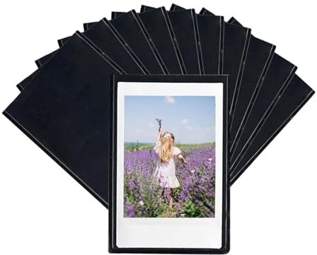 AABDTYYD Marco Magnetico 10 Unidades Negro, Iman Nevera Personalizado para Fotos Polaroid, Foto Iman Nevera con Protección, Imanes Personalizados para Frigorífico y Superficies Metálicas