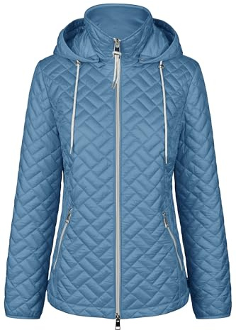 BARBARA LEBEK Steppjacke Damen mit abnehmbarer Kapuze, leichte Übergangsjacke oder Frühlingsjacke mit abnehmbarer Kapuze