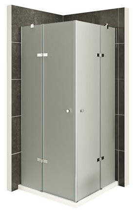 i-flair Duschkabine ALICE mit Eckeinstieg 80x110 cm (Links x Rechts) Höhe: 190cm, Eckduschkabine aus satiniertem 6mm NANO ESG Sicherheitsglas - DK19