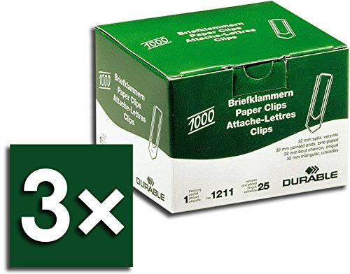Durable Briefklammern, 32 mm, verzinkt (3er Pack)