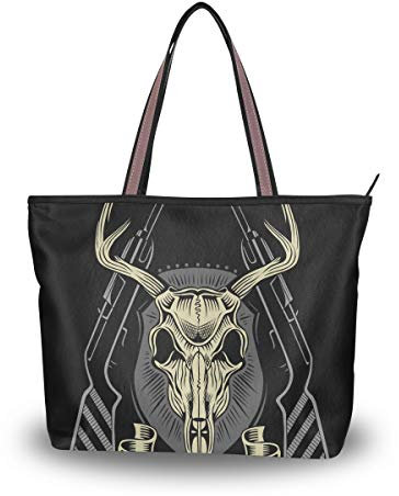 Große Schultertasche mit Totenkopf-Muster, Handtasche, Strandtasche für Damen und Mädchen, Mehrfarbig - Multi - Größe: Medium