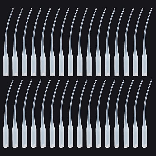 PH PandaHall 100pcs Plastic Glue Micro-Tips Glue Extender Applicator for Lab Dispensing Adhesive Dispensers Crafting, White