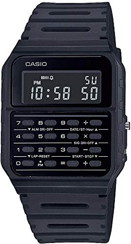 Casio Montre Quartz Unisexe 34.40mm avec Cadran Noir Digitale et Bracelet en Plastic/Resin Strap Noir CA-53WF-1BEF