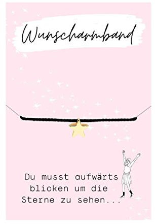 Wunscharmband Stern Gold/Make a wish/Glücksarmband