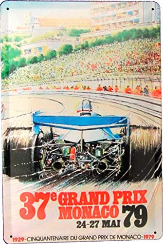 Blechschild 20x30 Grand Prix Monaco 1979 50th Anniversary Côte d’Azur im Retro Nostalgie Vintage Werbe Plakat Design Motorsport Auto Formel Rennsport
