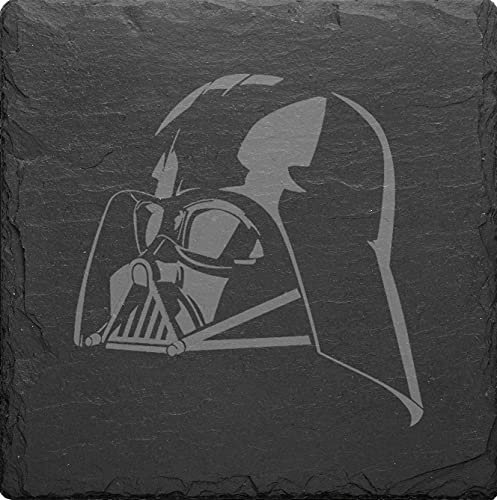 Star Wars darth maul vader yoda obiwan Slate Mat Engraved Set Of 4 Coasters (Vader Mask)