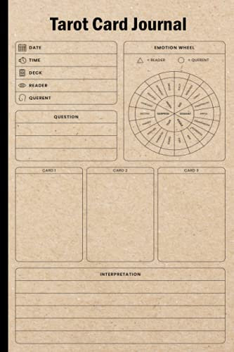 Tarot Card Journal: Tarot Journal, Tarot Cards Reading Journal Notebook, Size 6X9, 120 Pages
