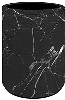 Renewold Pot à crayons noir effet marbre pour accessoires de bureau, pinceaux de maquillage, papeterie pour bureau, maison, dortoir