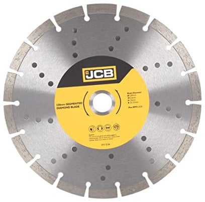 JCB Segmented Diamond Blade, 230mm Angle Grinder Discs 2.6mm Thickness Universal Fit Tool Set Essentials for Home Improvement & On-Site