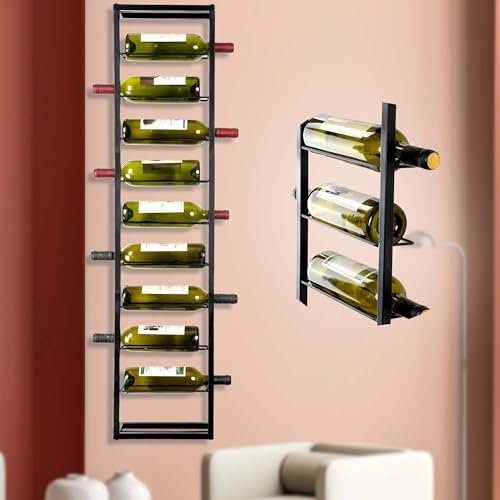 YANGSHUO Wine Rack Wall Mounted: Wall Wine Holder for 10 Wine Bottles - 4ft Morden Wine Rack Organizer Wine Storage Display