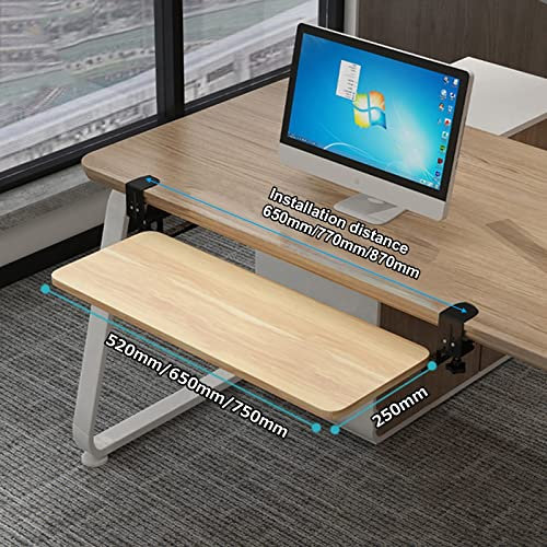 V3VOGUE Desk Extender Height Adjustable - 4 Colours Wooden Keyboard Tray Under Desk Sliding Keyboard Shelf, Clamp-On, Slide-Out Drawer Platform, Support Keyboard And Mouses