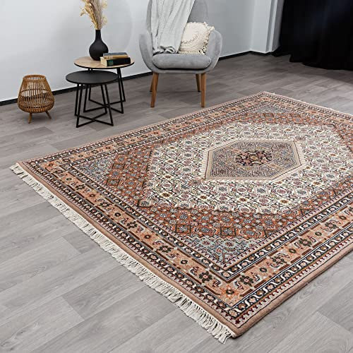 Steffensmeier Orientteppich Bidjar fein | Beste Schurwolle | Orientalisch | Beige, Handgeknüpft, Größe: 80x345 cm