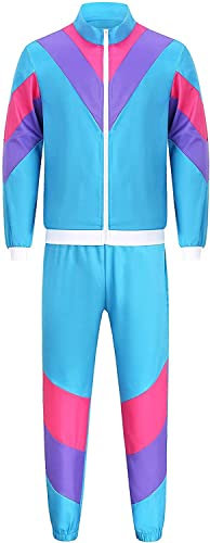 cuteDIY 80er Jahre Kleidung Damen 90er Outfit Kleidung Herren Kostüm Trainingsanzug