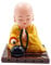 F Fityle Kleine Figur Solar Tanzen Spielzeug Auto Armaturenbrett Dekoration Wackelkopf Puppen Buddha e Statue Wackelkopf Spielzeug Büro Wohnkultur, GELB, S
