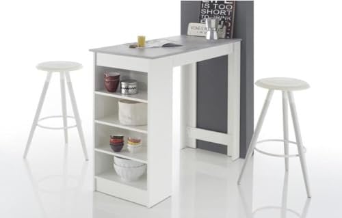 Wohnorama Bartisch inkl Regal Mojito Weiss/Beton