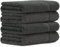 Luckytowel 4er Duschtuch Set 100% Baumwolle, 70x140cm Handtücher, 4er Pack Badetuch Anthrazit