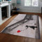 LOTIKS Schwarz & Weiß Bereich Teppiche Banksy Irony Stil Eingangsbereich Teppich Ballon Mädchen Vintage Super Soft Boden Teppich für Küche Badezimmer 180x250cm