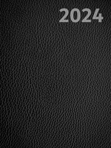 Kalender A4 2024 Buchkalender Schwarz: Tagesplaner 1 Tag 1 Seite, 12 Monate, Terminplaner mit Uhrzeit, Zusätzlich zu Feiertagen, To do, wichtigen Notizen Balacron-design