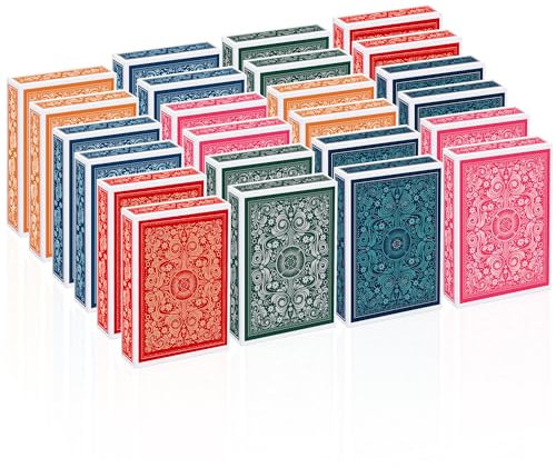 Timenued Spielkarten-Set, 24 Kartendecks, 24 Stück, Standard-Spielkarten mit einer bunten Geschenk-Box, geeignet für verschiedene Kartenspiele für Erwachsene und Senioren, Urlaubsgeschenke