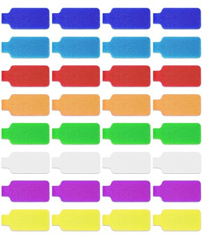 32 PCS Cable Labels, Multi-Color Write On Cord Labels, Wire Labels, Cable Tags, Wire Tags for Electronics, Computers Cable Management and Identification, 8 Color