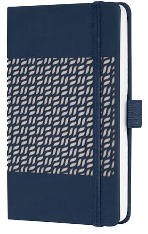 SIGEL J5204 Wochenkalender 2025 A6, Jolie, dunkelblau, Hardcover mit samtig-weicher Oberfläche, Gummiband, Stiftschlaufe, Einstecktasche, 174 S., vegan, Buchkalender, Terminplaner