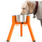 SHAINFUN Orange Dog Bowl Stand, Adjustable Width Tall Elevated for 7-10.6 Bowls, Food Water Feeder, Metal Single Raised Holder, 11 Tall (Bowl Not Included)