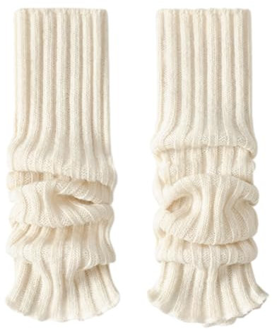 Damen Stulpen, Stulpen Mädchen Weiß Gestrickt Beinwärmer, Stulpen Ballett Damen, Winter Strick Bein, Warme Beinstulpen für Damen, Legwarmers Knöchelwärmer für Frauen Mädchen, Ballett, Fitness, Yoga