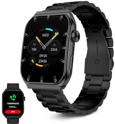 KSIX Olympo Reloj Inteligente Hombre, Smartwatch Elegante con Llamadas y Notificaciones, Fantástica Pantalla AMOLED, Monitor de Salud y Deporte, Asistentes de Voz, Autonomía 5 días, App iOS y Android