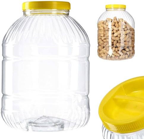 KADAX Vorratsdose mit Deckel, Vorratsbehälter aus Kunststoff, Einweckgefäß mit Griff, Plastikbehälter für Lebensmittel, Aufbewahrungsbox Küche Organizer (Rund 8L)