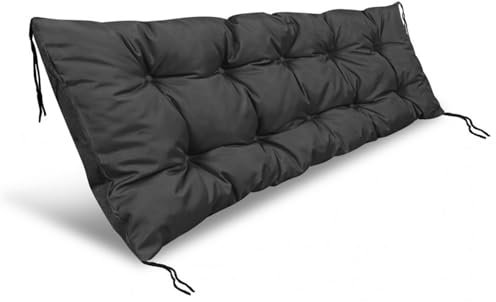 KingGarden Bankauflage Bankkissen Gartenbank Kissen Wasserdichtes Sitzkissen Abdeckung Indoor Outdoor 120cm x 40cm (Schwarz)