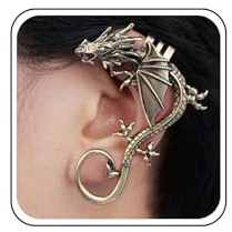 Inateannal Drache Manschette Wrap Ohrringe Drachenknorpel Manschette Ohrringe Metall Drache Ohrmanschette Ohrringe Schwarz Crawler Climber Ohrringe Alten Drachen Ohrclip Ohrringe Schmuck Für Frauen